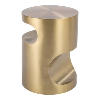 Regina Andrew Nathan Steel Side Table, Brass For Sale