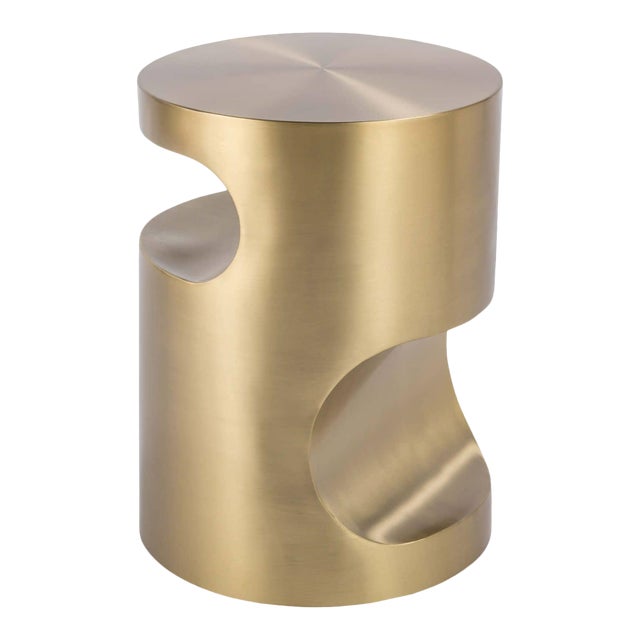 Regina Andrew Nathan Steel Side Table, Brass For Sale