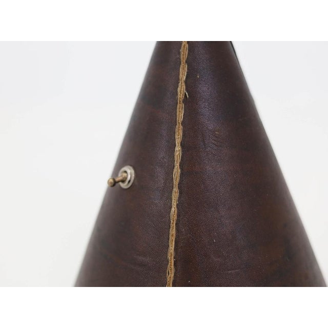 Reading Floor Lamp in Leather by Jacques Adnet for Valenti, Spain, 1970s For Sale - Image 10 of 11