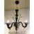 Traditional Black and Gold Murano-Style Venetian Glass Chandelier With Floral and Leaf Details For Sale - Image 3 of 7