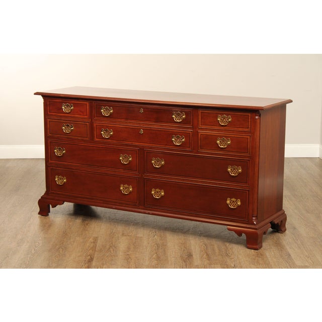 Stickley Chippendale Style Inlaid Mahogany Dresser For Sale - Image 10 of 12