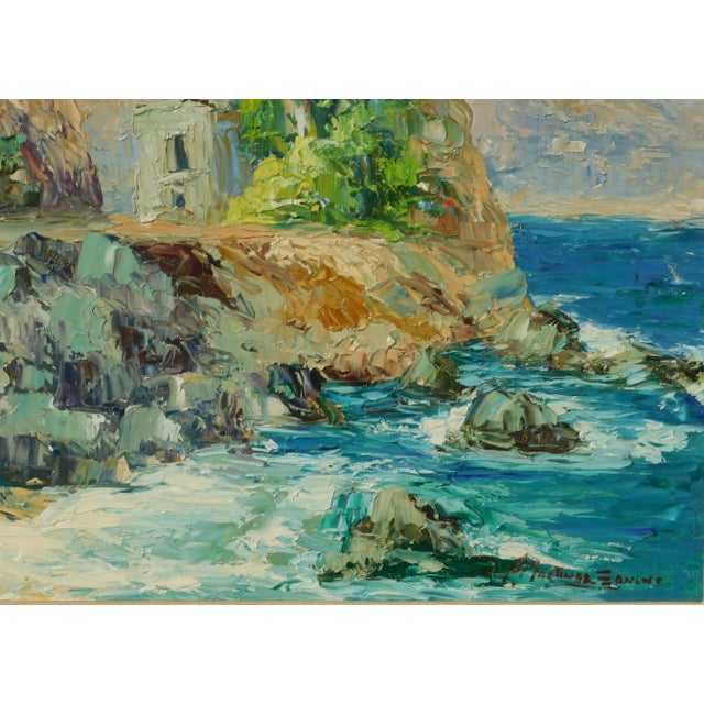 Mid 20th century oil painting on board by noted Spanish artist, Pedro Martinez Sancho. Image size 16 x 20, signed lower...