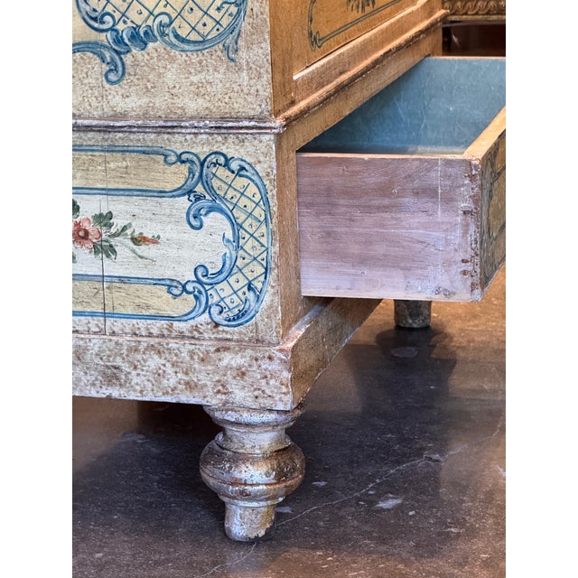 Wood 19th Century Venetian Painted Armoire For Sale - Image 7 of 11