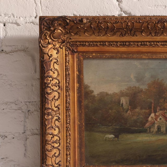 1870 English Landscape Painting on Canvas For Sale - Image 4 of 4
