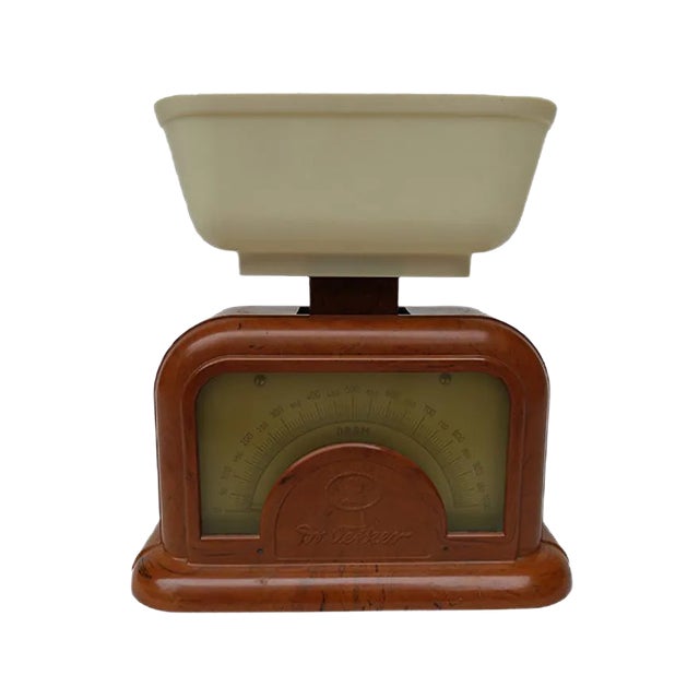 Vintage Bakelite and Celluloid Kitchen Scales from Dr. Oetker, 1930s For Sale