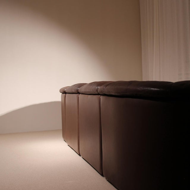Wood DS-14 Modular Sofa in Leather from de Sede, 1980s, Set of 4 For Sale - Image 7 of 18