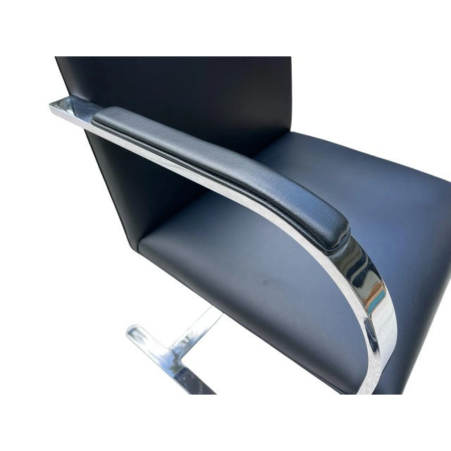 Knoll Knoll Brno Flat Bar Chair by Ludwig Mies Van Der Rohe – Black Leather For Sale - Image 4 of 12