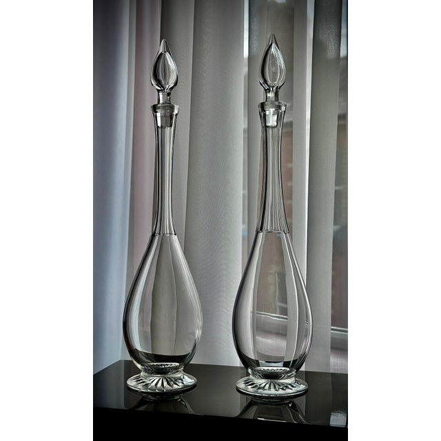 Antique Clear Glass Teardrop Decanters, 1890s, Set of 2 For Sale - Image 5 of 16