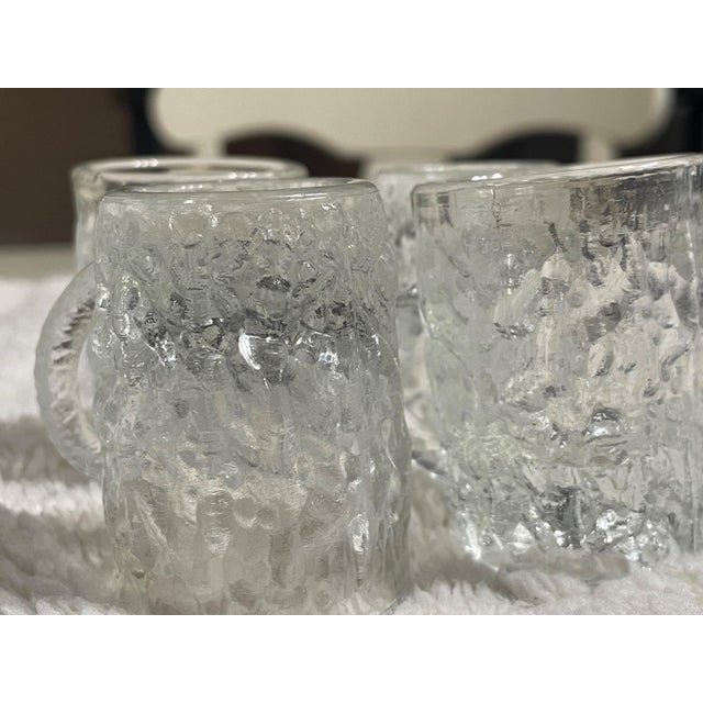 Vintage Textured Glass Mini Mugs & Cordial Glass Barware Set (5 Pieces) For Sale In Providence - Image 6 of 12