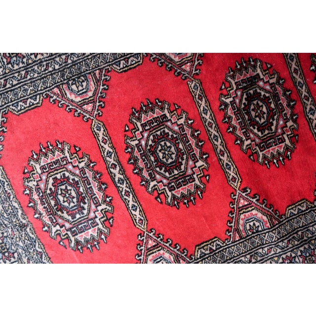 1960s 1960s, Handmade Vintage Uzbek Bukhara Rug 3' X 6.1' For Sale - Image 5 of 9