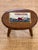 Wood Antique Footstool With Hand Hooked Detailed Top For Sale - Image 7 of 8