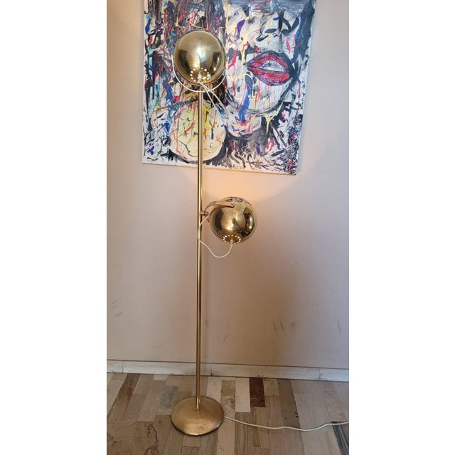 Two-Light Brass Floor Lamp by Goffredo Reggiani, Italy, 1960s For Sale - Image 12 of 15