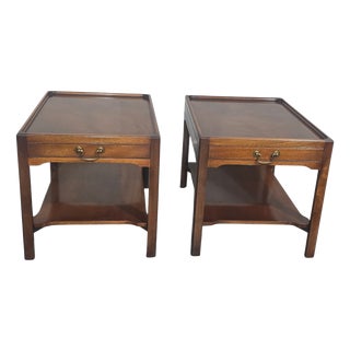 Vintage Mahogany Side Tables, 1920, Set of 2 For Sale