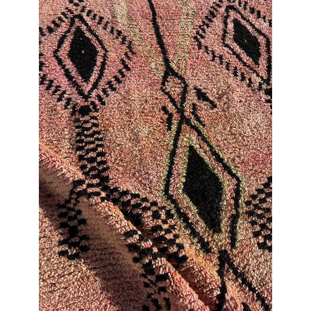 Modern Moroccan Rug Handmade Wool – Pink Berber Area Ru For Sale - Image 6 of 8