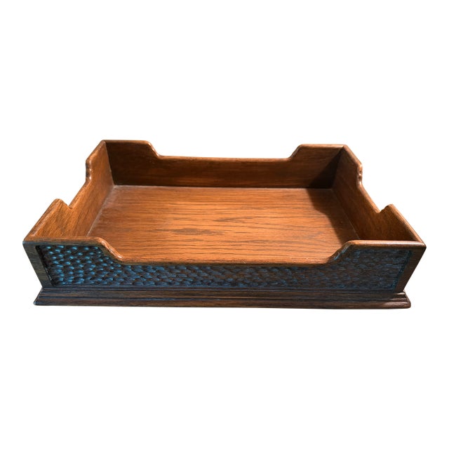 Vintage Romweber Viking Oak Desk Tray For Sale