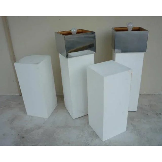 1970s 1970's Space Age Alien Skyscraper Lucite and Chrome Floor Lamps - a Pair For Sale - Image 5 of 10