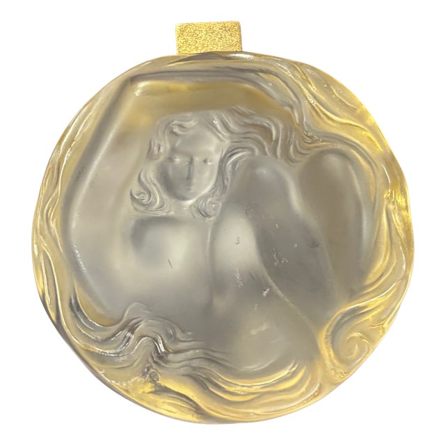 french Daphne Crystal Powder-Jewelry Holder from Lalique, 1970s For Sale