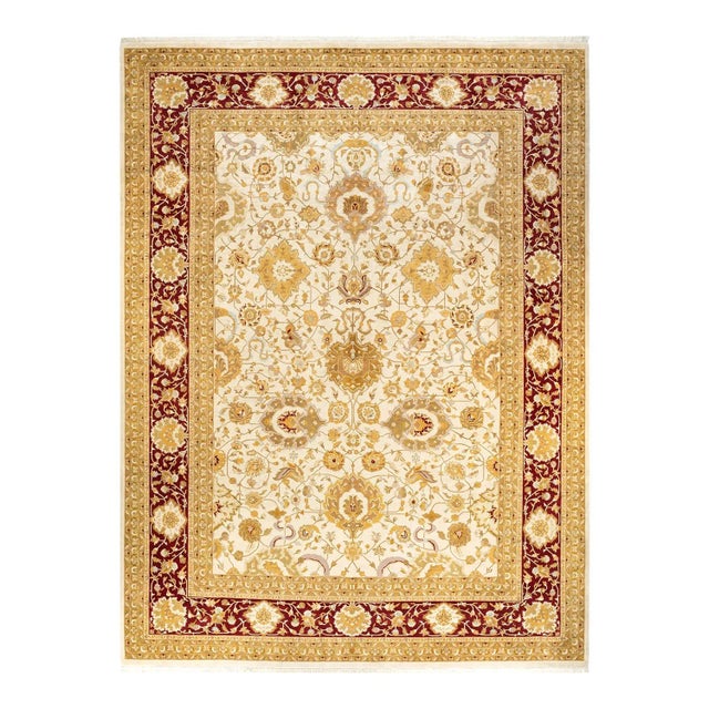 Ivory Mogul, One-of-a-Kind Hand-Knotted Area Rug in Ivory, 10' 2" x 13' 9" For Sale - Image 8 of 8