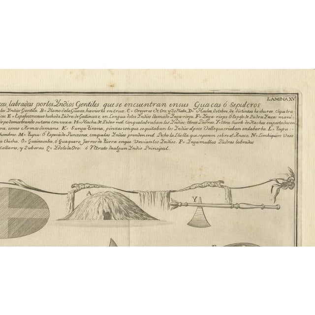Antique Engraving of Inca Antiquities from Peru by Jorge Juan & Ulloa, 1748 For Sale - Image 3 of 9