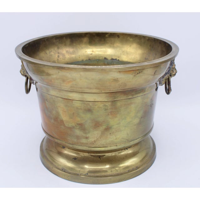 Gold Mid Century English Brass Champagne Ice Bucket / Planter For Sale - Image 8 of 8