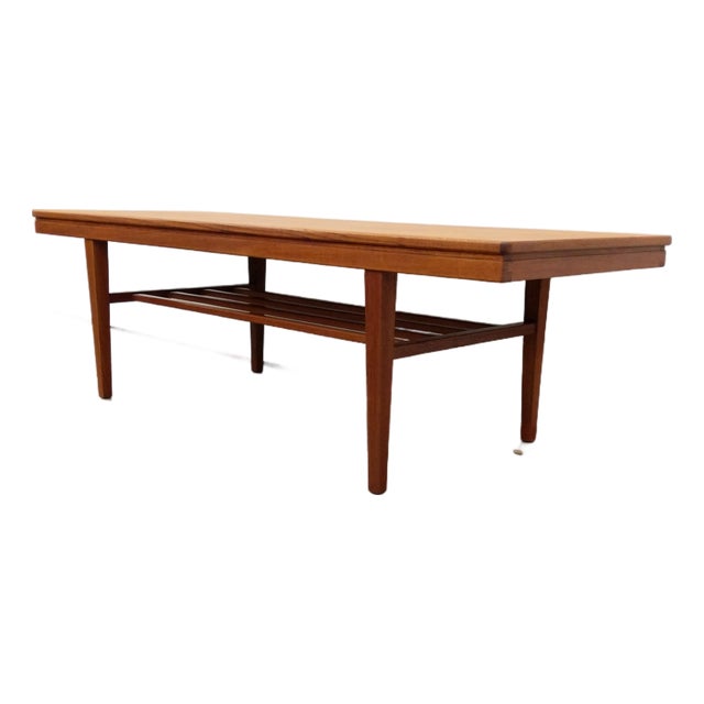Vintage Mid Century Modern Teak Coffee Table For Sale