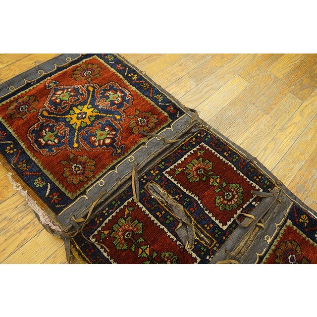 Turkish 1900s Red Wine Medallion Antique Turkish Village Anatolian Carpet 2'0" X 4'0" Handknotted Rug For Sale - Image 3 of 5