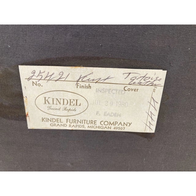 Vintage Kindel Armchair With Worn Distressed Black Leather For Sale - Image 11 of 12