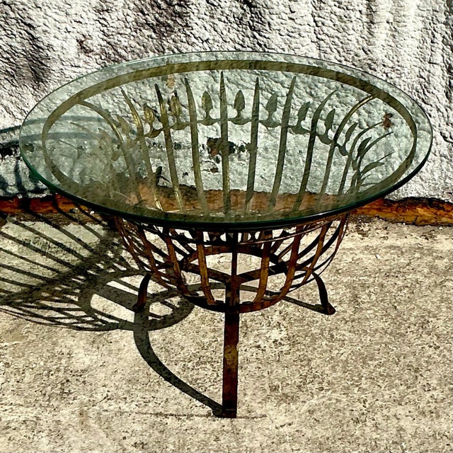 Vintage Regency Ferrocolor Spain Gilt Table For Sale - Image 4 of 11