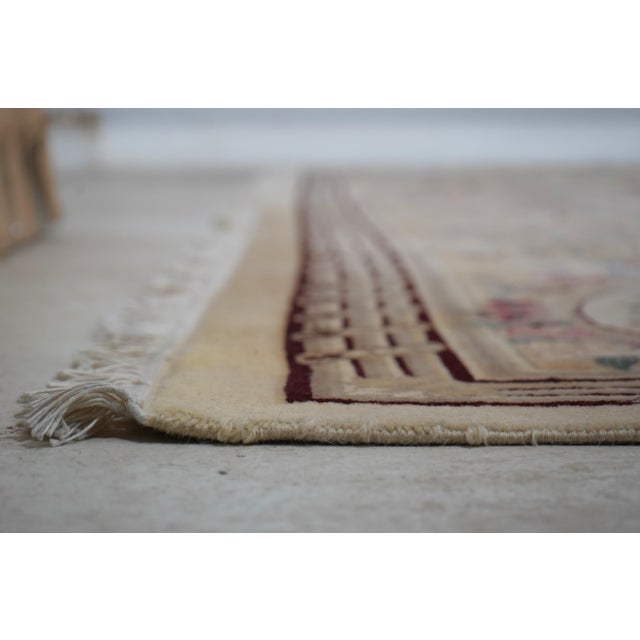 Off-white Hand Woven Approx. 11 X 16 Large Oriental Style Wool Rug For Sale - Image 8 of 12