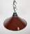 Metal Industrial Dark Red Enamel Factory Pendant Lamp, 1960s For Sale - Image 7 of 17