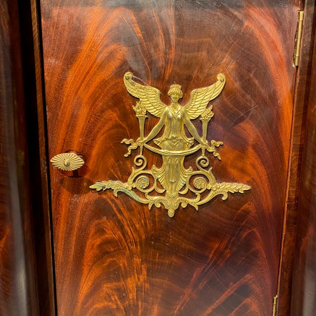 French Empire Nightstand or Side Table With Marble Top and Ormolu Mounts For Sale - Image 9 of 14