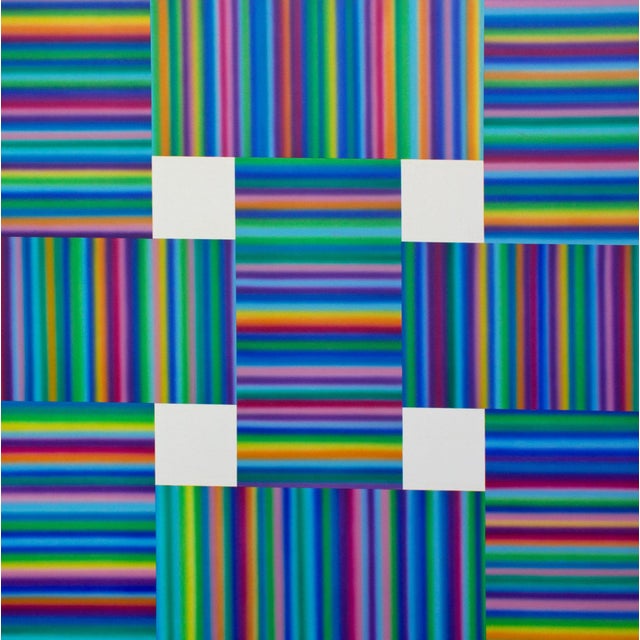 A 1974 acrylic on canvas airbrush painting titled, "Open," signed by Indianapolis artist Steve Redman (born 1944). This...