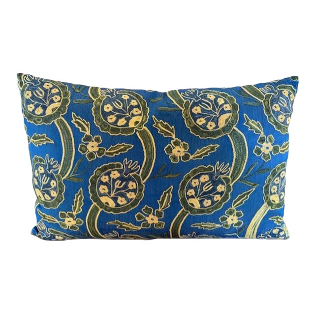 Pomegranate Embroidered Silk Pillow For Sale