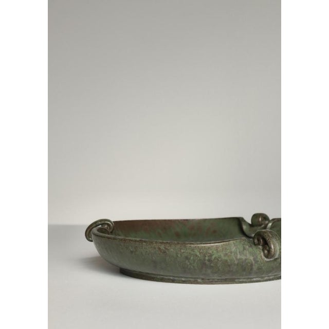 Art Deco Organically Shaped Stoneware Bowl by Arne Bang, Denmark, 1930s For Sale - Image 3 of 12
