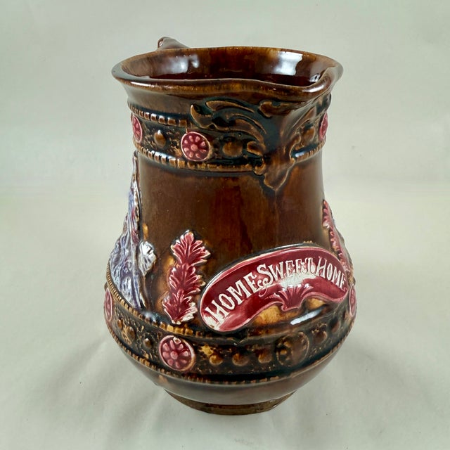 English Measham Bargeware Home Sweet Home Jug For Sale - Image 9 of 12