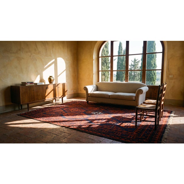 1900s Blue Navy Geometric Tribal Antique Persian Balouch Rug 2' 0'' X 2' 6'' Knotted Wool Carpet For Sale - Image 14 of 16