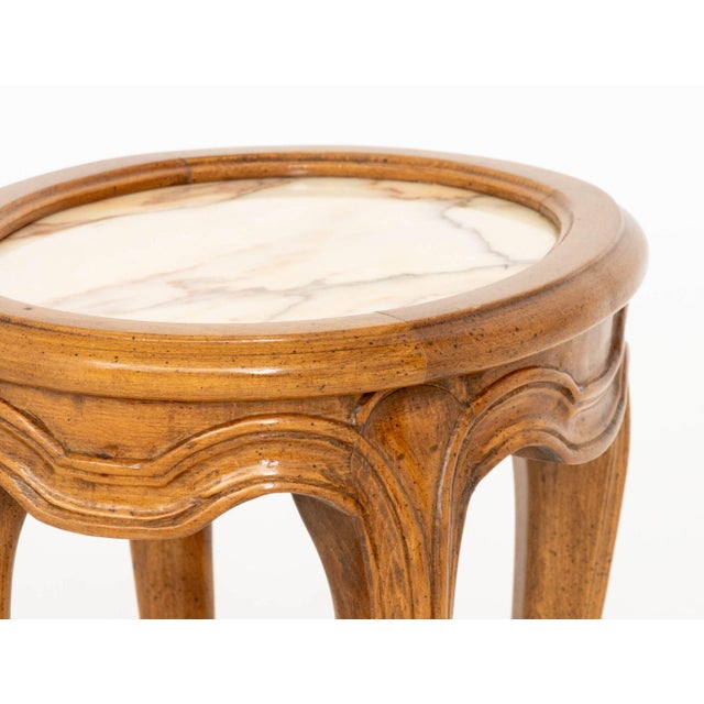 Mid 20th Century Pair of French Provincial Style Pink Alabaster Top Low Tables For Sale In New York - Image 6 of 8
