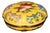 Cloisonné Enamel Trinket Box | Yellow Peach & Bat Motif | 2.5" Wide For Sale
