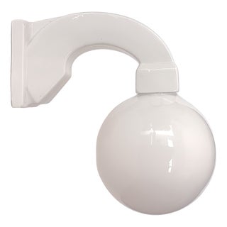 Art Deco Porcelain Bathroom Wall Light, 1930s For Sale