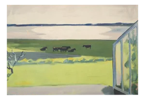 Thorvald Hagedorn-Olsen, Modernist Danish Landscape, Oil on Board