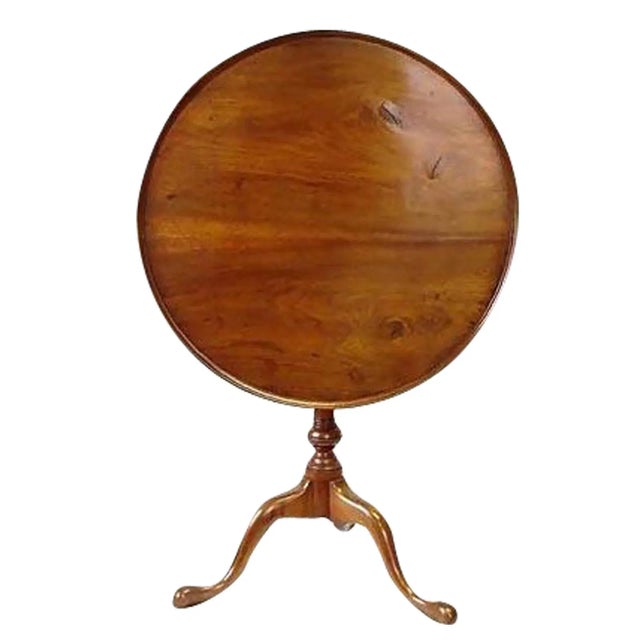 Queen Anne Late 18th Century Vintage American Bird Cage Tilt Top Tea Table For Sale - Image 3 of 3