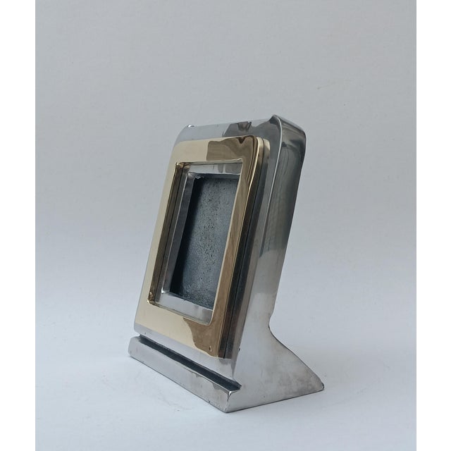 Brutalist Brutalist Brass and Aluminium Photo Frame from B.A. Wander, 1990s For Sale - Image 3 of 6