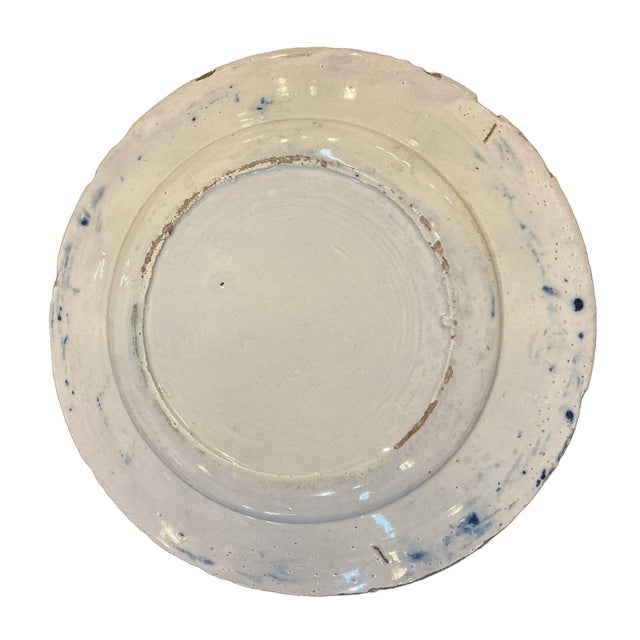 Ceramic Dutch Delftware “Garden Gate” Scene Plate, Circa 1800 For Sale - Image 7 of 7