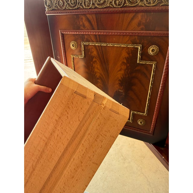 Wood Late 20th Century Monumental Neoclassical Mahogany & Marble Sideboard / Credenza – 102” For Sale - Image 7 of 12