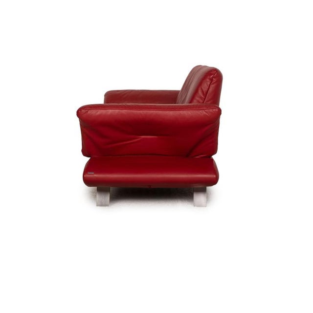 Leather Three Seater Red Sofa from Koinor Rossini For Sale - Image 11 of 12