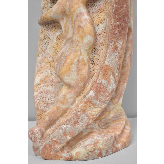 Vintage Seymour Shuren Modern Pink Carved Marble Abstract Nude Figure Sculpture For Sale In Philadelphia - Image 6 of 18