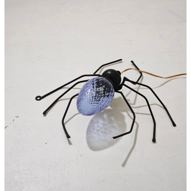 Mid-Century Modern Wall Lamp in Metal and Murano Glass Depicting a Spider, Italy, 1950s For Sale - Image 12 of 17