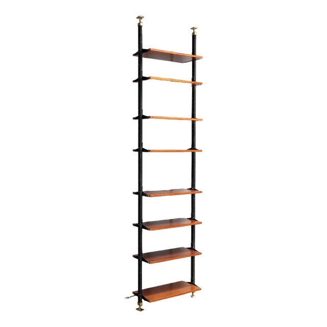 Vintage Floor-to-Ceiling Bookcase, 1960s For Sale