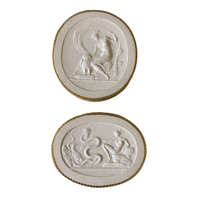 19th Century Italian Plaster Intaglio Reliefs by John Tyrell - A Pair For Sale
