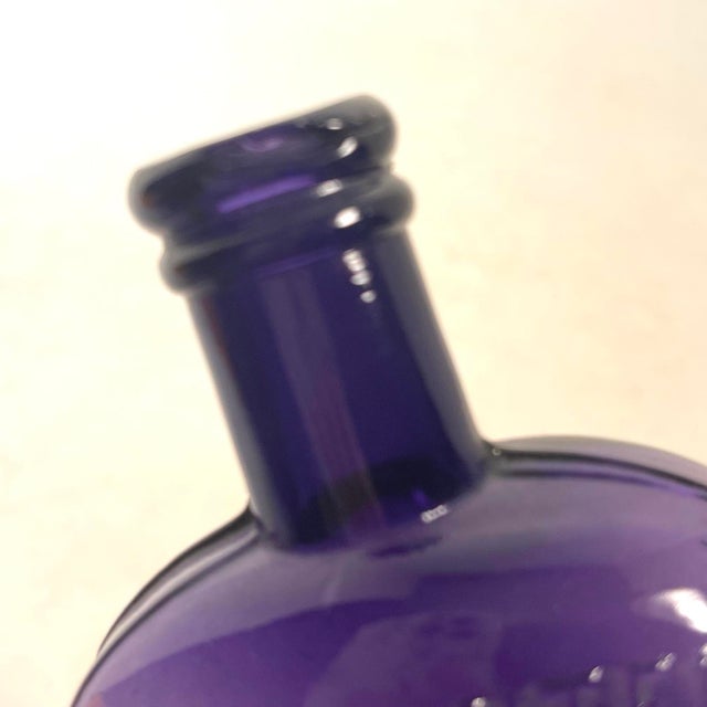 Circa 1900 Warranted Glass Flask Bottle Antique Americana For Sale - Image 4 of 11